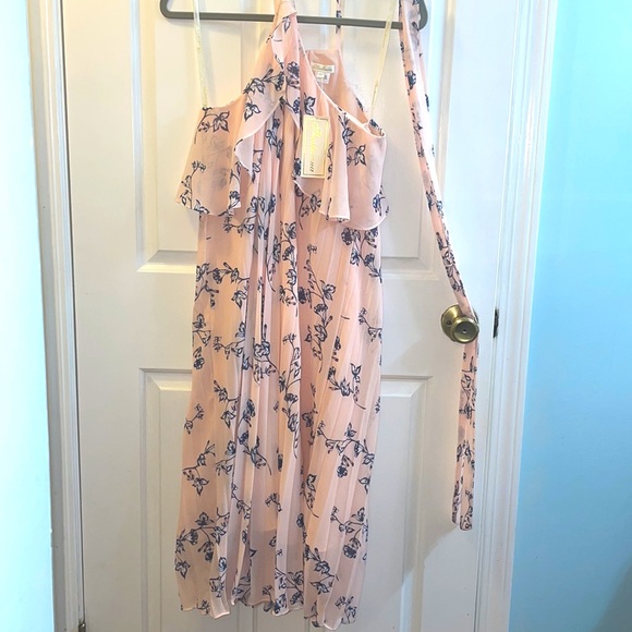 SHOSHANNA Halter Silk Ruffle Pink Dress - Picture 6 of 9